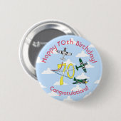 Mustangs 70. Geburtstag Abzeichen Blue Sky Button (Vorne & Hinten)