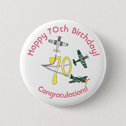 Mustangs 70. Geburtstagsabzeichen Button (Vorderseite)