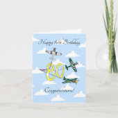Mustangs 80. (Blue Sky) Geburtstagskarte Karte (Vorderseite)
