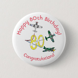 Mustangs 80. Geburtstagsabzeichen Button