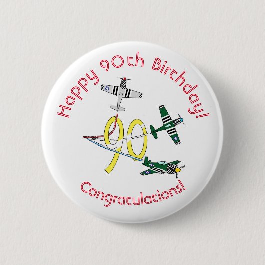 Mustangs 90. Geburtstag Abzeichen Button (Vorderseite)