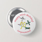 Mustangs 90. Geburtstag Abzeichen Button (Vorne & Hinten)