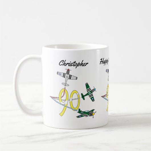 Mustangs 90. Geburtstag Kaffee Tasse (Links)