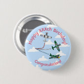 Mustangs Birthday (Blue Sky) Abzeichen Button (Vorne & Hinten)