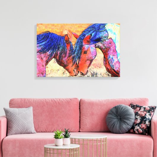 Mustangs Canvas Print Leinwanddruck (Insitu (Wohnzimmer))