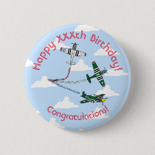 Mustangs Geburtstagsabzeichen (Blauer Himmel) Button