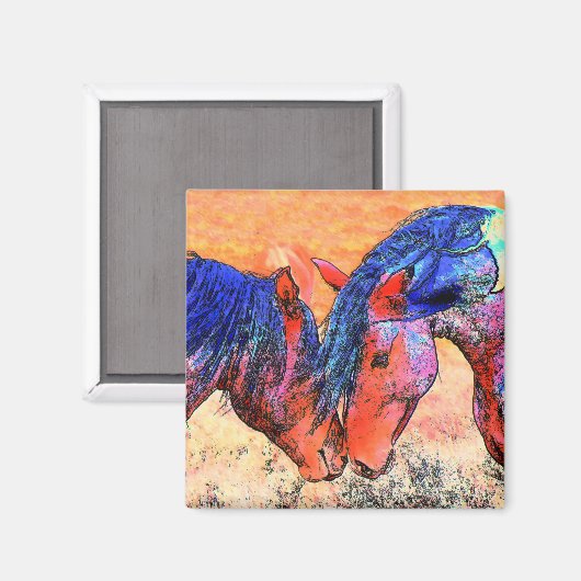 Mustangs Magnet (Vorderseite/Rückseite)