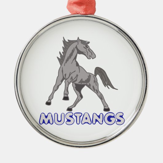 Mustangs Mascot Ornament Aus Metall (Vorne)