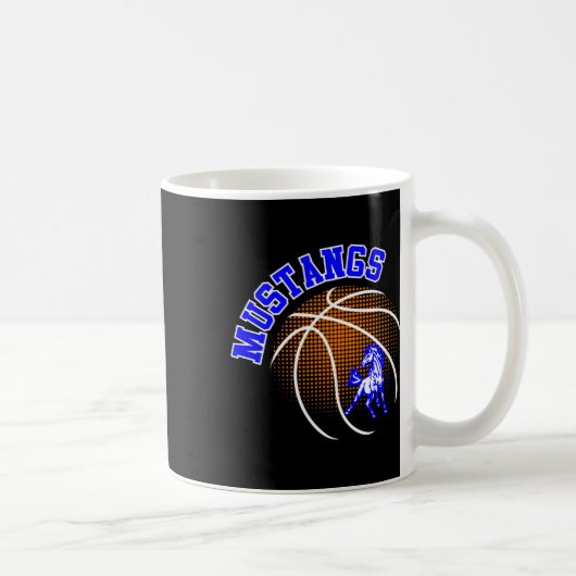 Mustangs Sketll Mustang Stolz Schulgeist Maskottch Kaffeetasse (Rechts)