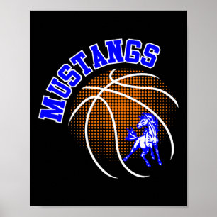 Mustangs Sketll Mustang Stolz Schulgeist Maskottch Poster