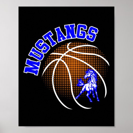 Mustangs Sketll Mustang Stolz Schulgeist Maskottch Poster (Vorne)