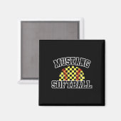 Mustangs Softball Mom Mustangs Schulgeist Sport Magnet (Vorderseite/Rückseite)