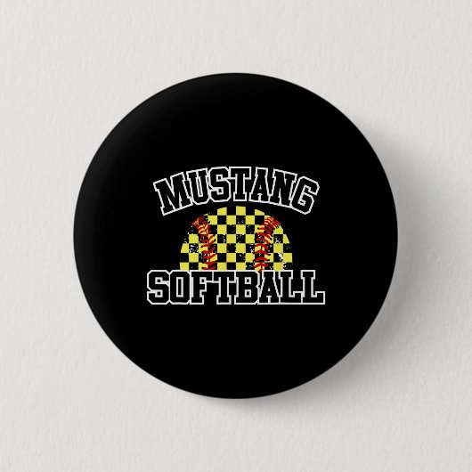Mustangs Softll Mama Mustangs Schulausstatter Spor Button (Vorderseite)
