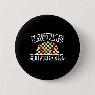 Mustangs Softll Mom Mustangs School Spirit Sports  Button