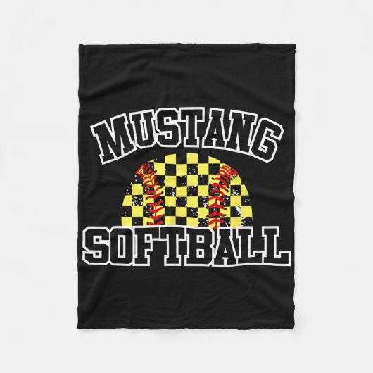 Mustangs Softll Mom Mustangs School Spirit Sports  Fleecedecke (Vorderseite)