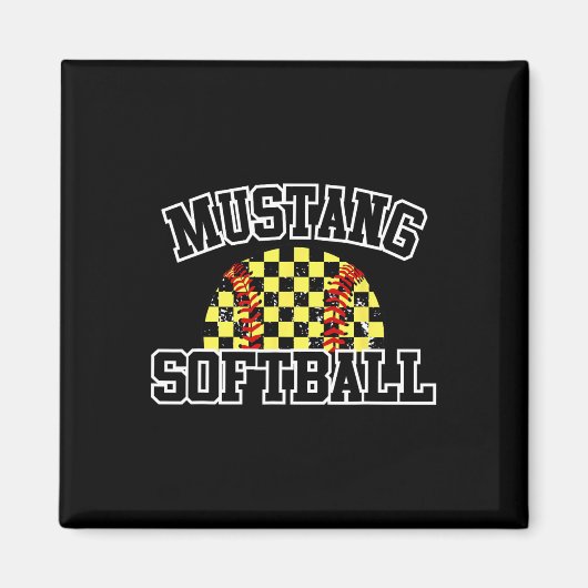 Mustangs Softll Mom Mustangs School Spirit Sports  Magnet (Vorne)