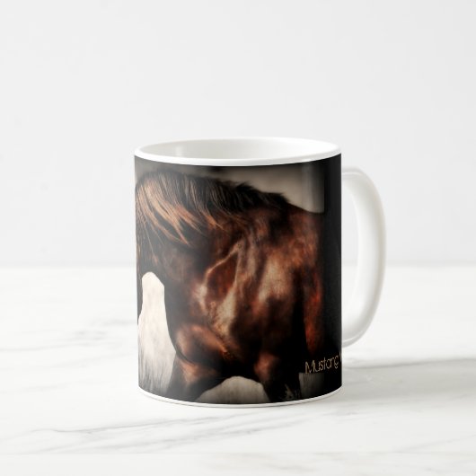 Mustangstallions-Tasse Kaffeetasse (VorderseiteRechts)