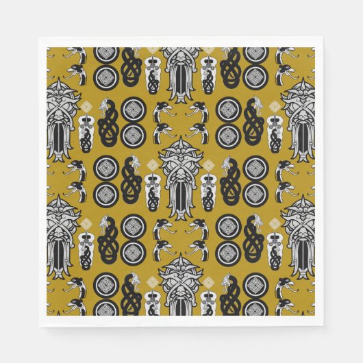 Mustard Anglo Saxon Art Print Serviette (Vorderseite)