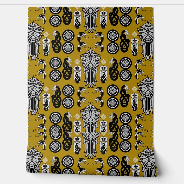 Mustard Anglo Saxon Art Print Tapete (Abrollen)