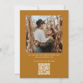 Mustard Brown Elegant Fall Wedding | Photo & QR Einladung (Rückseite)