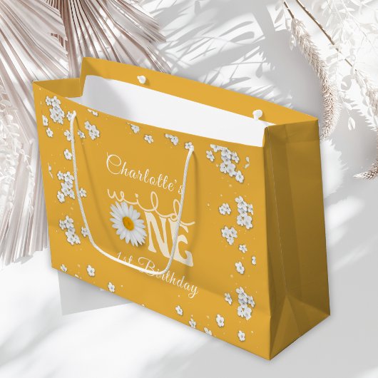 Mustard Daisy Wild One 1st Birthday Große Geschenktüte