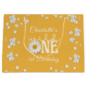 Mustard Daisy Wild One 1st Birthday Große Geschenktüte (Vorderseite)