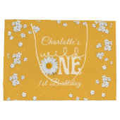 Mustard Daisy Wild One 1st Birthday Große Geschenktüte (Rückseite)