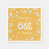 Mustard Daisy Wild One 1st Birthday Paper Napkin Serviette (Vorderseite)