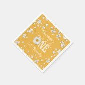 Mustard Daisy Wild One 1st Birthday Paper Napkin Serviette (Ecke)