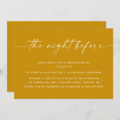 Mustard Gelb Fall Probe Abendessen. Nacht vor Einladung (Vorne/Hinten)