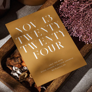 Mustard gelb moderne stilvolle minimalistische Hoc Save The Date