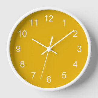 Mustard gelb Wall Clock Uhr