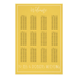 Mustard Gelbe Minimalistische Sitzkarte drucken Fotodruck