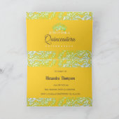 Mustard Gold Elegant Quinceanera Celebration Einladung (Innenseite)