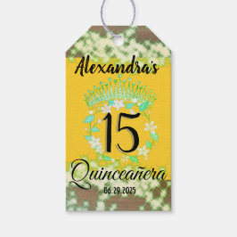 Mustard Gold Elegant Quinceanera Celebration Geschenkanhänger