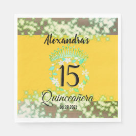 Mustard Gold Elegant Quinceanera Celebration Serviette