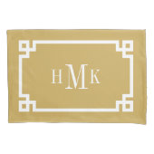Mustard Greek Key Monogram Standard Pillow Case Kissenbezug (Vorderseite-Links)