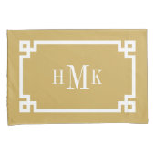 Mustard Greek Key Monogram Standard Pillow Case Kissenbezug (Vorderseite-Rechts)