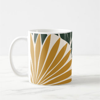 Mustard Green Tropical Leaf Silhouette Kaffeetasse