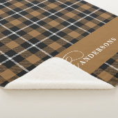 Mustard Karo tartan Skript personalisierte Familie Sherpadecke (3/4)