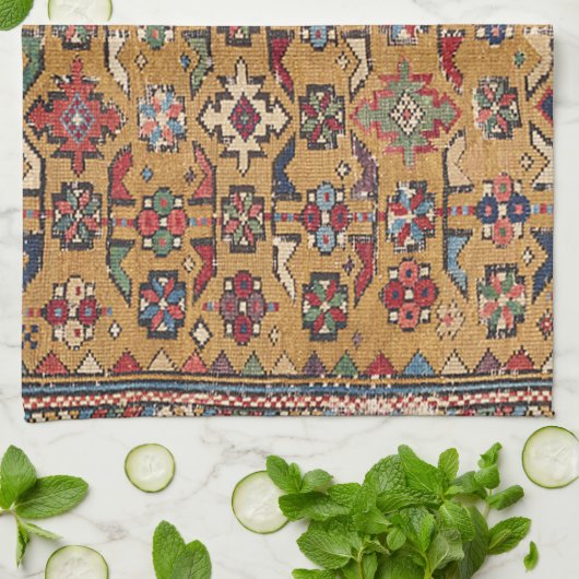 Mustard Khyrdagyd 19. Jahrhundert farbenfroh dunke Geschirrtuch (Gefaltet)