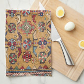 Mustard Khyrdagyd 19. Jahrhundert farbenfroh dunke Geschirrtuch (Viertel Falte)