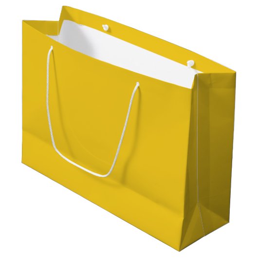 Mustard Large Gift Bag - Single Color Design Große Geschenktüte (Vorderseite Schrägansicht)