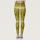 Mustard Mechanical Android 1980er Futuristic Robot Leggings (Vorderseite)