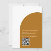 Mustard moderne Typografie arch wedding + QR Einladung (Rückseite)