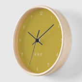 Mustard Monogram | Initials Modern Stylish Yellow Uhr (Winkel)