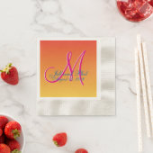 Mustard Monogram Sunset Serviette (Beispiel)