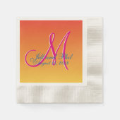 Mustard Monogram Sunset Serviette (Vorderseite)