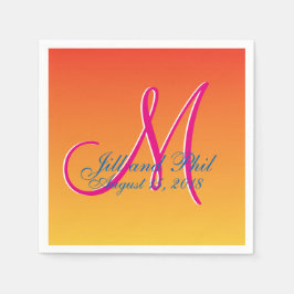 Mustard Monogram Sunset Serviette