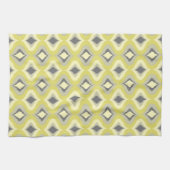 Mustard Ochre Yellow Green Ikat Ogee Art Pattern Geschirrtuch (Horizontal)